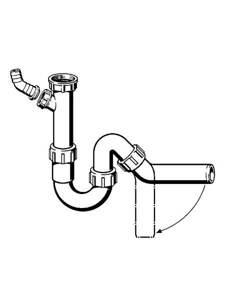 Сифон для мойки Viega 101800 1 1/2х40, с патрубком, 45 градусов - 3
