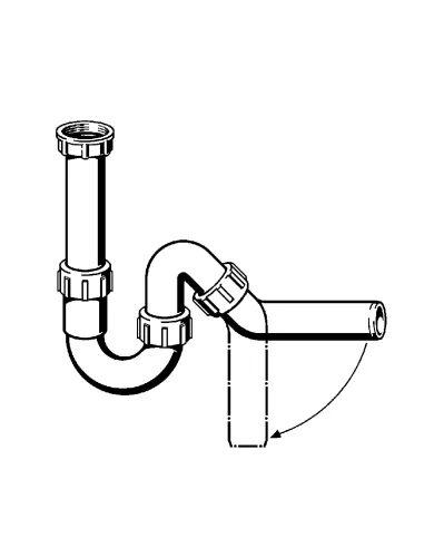 Сифон для мийки Viega 102821 1 1/2х50, без патрубка - 2
