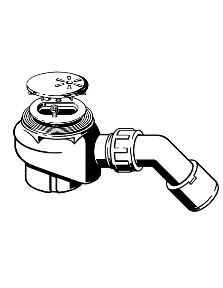 Сифон для душевой кабинки ф70 Viega 364755, с металлической решеткой - 2