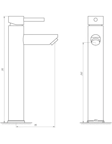 Смеситель для умывальника из нержавеющей стали Globus Lux SBT1-201 - 5