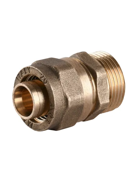 Муфта для металлопластиковой трубы Ape Italy 701 L 3/4х20 с внешней резьбой, металл - 3