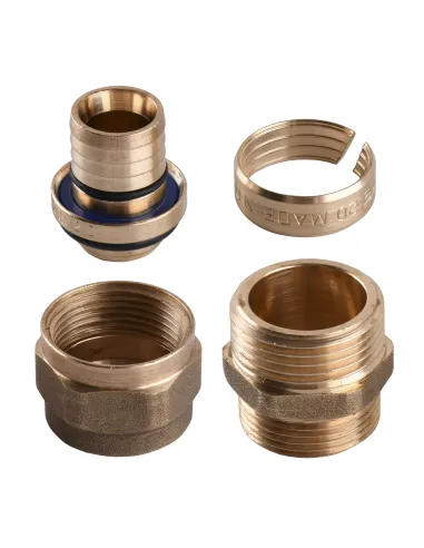 Муфта для металлопластиковой трубы Ape Italy 701 L 1х32 с внешней резьбой, металл - 4