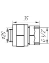 Муфта для металлопластиковой трубы Ape Italy 702 L 1/2х20 с внутренней резьбой, металл - 5