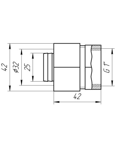 Муфта для металлопластиковой трубы Ape Italy 702 L 1х32 с внутренней резьбой, металл - 5