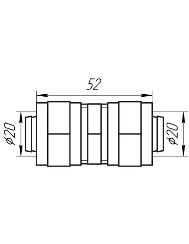 Муфта металопластикова Ape Italy 703 L 20х20 (проміжна) - 3