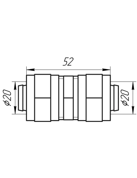 Муфта металопластикова Ape Italy 703 L 20х20 (проміжна) - 3