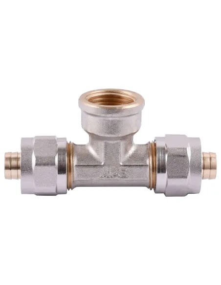 Тройник для металлопластиковой трубы Ape Italy 732 L 16х1/2х16 с внутренней резьбой, металл - 1