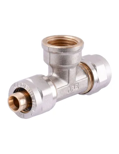 Тройник для металлопластиковой трубы Ape Italy 732 L 16х1/2х16 с внутренней резьбой, металл - 2