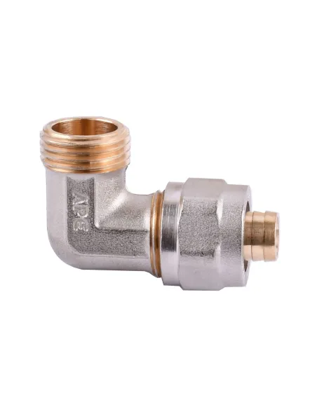 Уголок для металлопластиковой трубы Ape Italy 753 L 1/2х16 с внешней резьбой, металл - 1