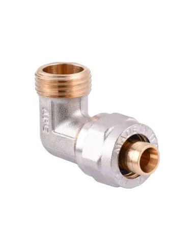 Уголок для металлопластиковой трубы Ape Italy 753 L 1/2х16 с внешней резьбой, металл - 2