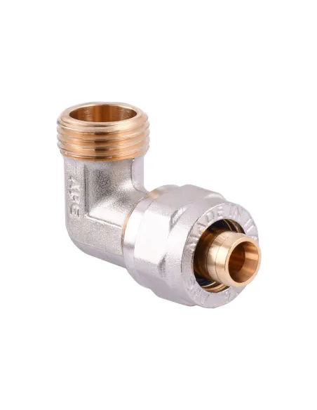 Уголок для металлопластиковой трубы Ape Italy 753 L 1/2х16 с внешней резьбой, металл - 2