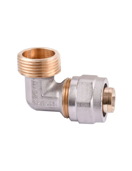 Уголок для металлопластиковой трубы Ape Italy 753 L 3/4х20 с внешней резьбой, металл - 1