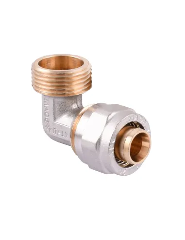 Уголок для металлопластиковой трубы Ape Italy 753 L 3/4х20 с внешней резьбой, металл - 2