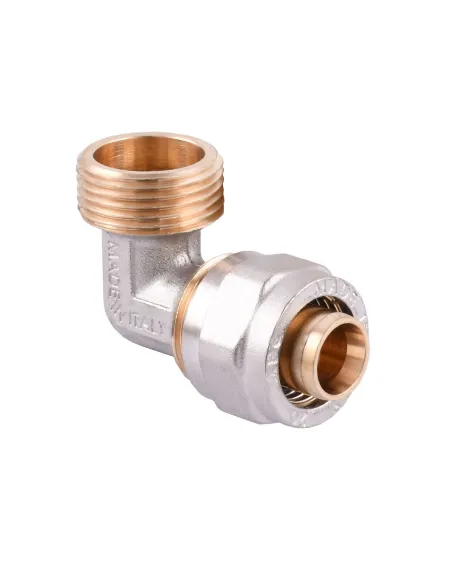 Уголок для металлопластиковой трубы Ape Italy 753 L 3/4х20 с внешней резьбой, металл - 2