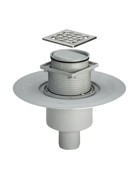 Трап Viega 583224, диаметр 50 мм, с сухим затвором, нержавейка, с фланцем, вертикальный - 1