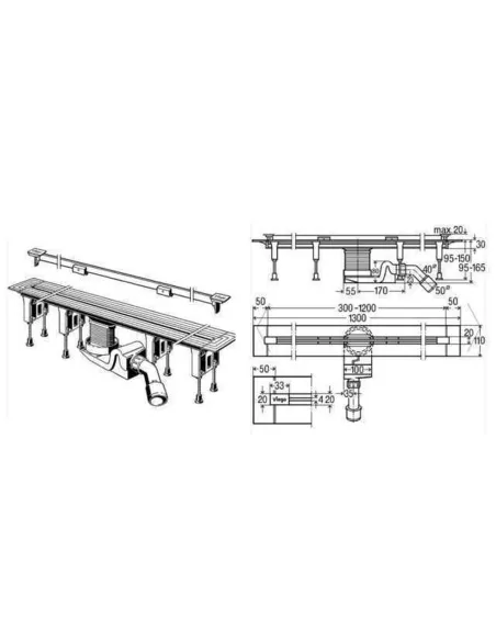 Душевой лоток Viega Advantix Vario 704353, матовый, 30-120 см - 2