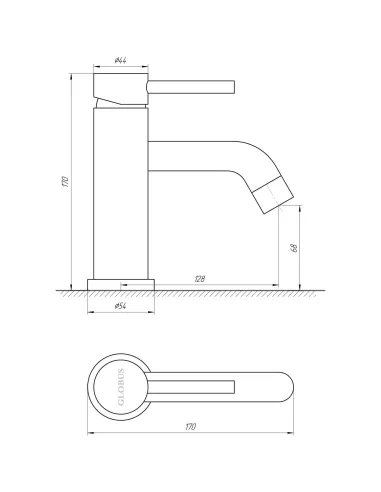 Смеситель для умывальника из нержавеющей стали Globus Lux SBT1-101L - 6