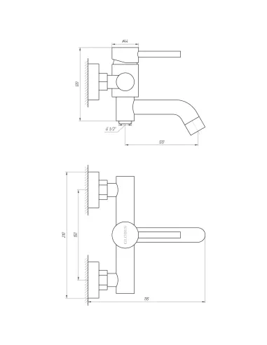 Смеситель для ванны с душем Globus Lux SBT1-102L поворотный гусак - 5