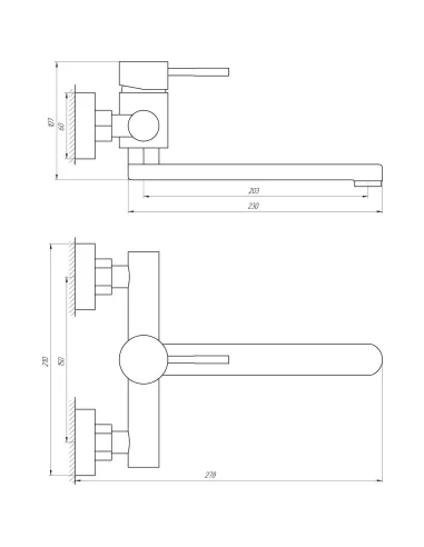 Змішувач для кухні Globus Lux SBT1-104 (нержавіюча сталь, зі стіни) - 4