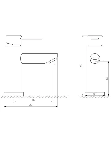 Смеситель для умывальника из нержавеющей стали Globus Lux SBT2-101 на гайке - 5