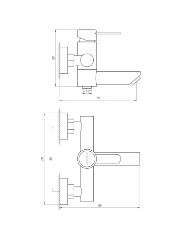 Змішувач для ванни Globus Lux SBT2-102N (поворотний гусак) - 4