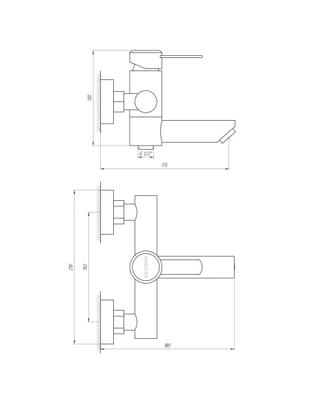Змішувач для ванни Globus Lux SBT2-102N (поворотний гусак) - 4 Змішувач для ванни Globus Lux SBT2-102N (поворотний гусак) - 4