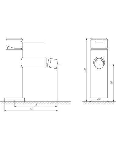 Смеситель для биде Globus Lux WIEN SBT2-106 нержавеющая сталь - 4