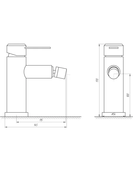 Смеситель для биде Globus Lux WIEN SBT2-106 нержавеющая сталь - 4
