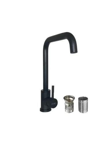 Змішувач для кухні Globus Lux SUS-203L-BB(чорний, нержавіюча сталь, на гайці) - 2