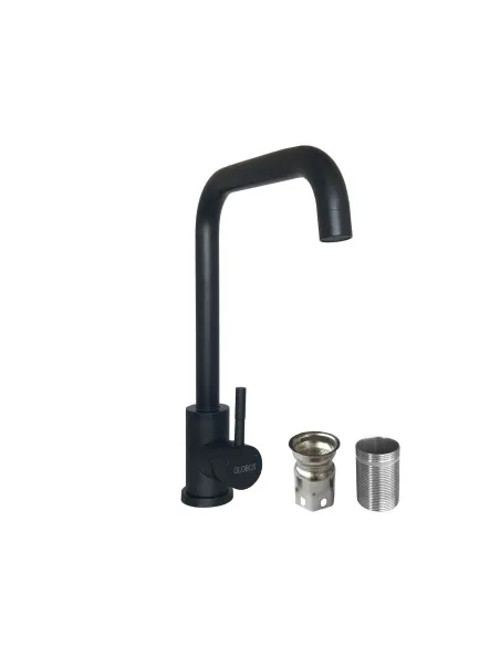 Змішувач для кухні Globus Lux SUS-203L-BB(чорний, нержавіюча сталь, на гайці) - 2