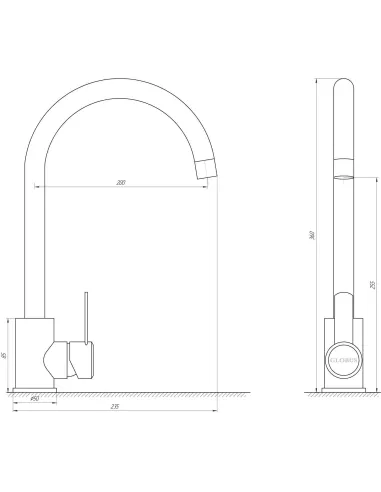 Змішувач для кухні Lux Globus Lux SUS2-203SN (нержавіюча сталь) - 4