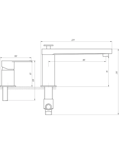 Смеситель для ванны встроенный Topaz Barts TB 07111-H36 хром - 5