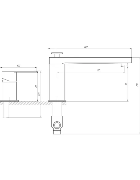 Смеситель для ванны встроенный Topaz Barts TB 07111-H36 хром - 5