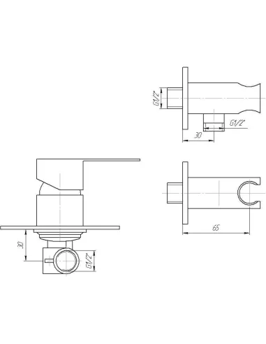 Змішувач для біде Topaz BARTS-TB-G 07735-H36 (вбудований з гігієнічним душем) - 4