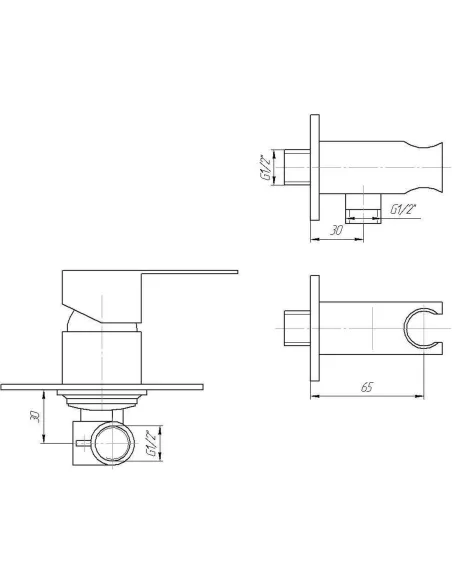 Змішувач для біде Topaz BARTS-TB-G 07735-H36 (вбудований з гігієнічним душем) - 4