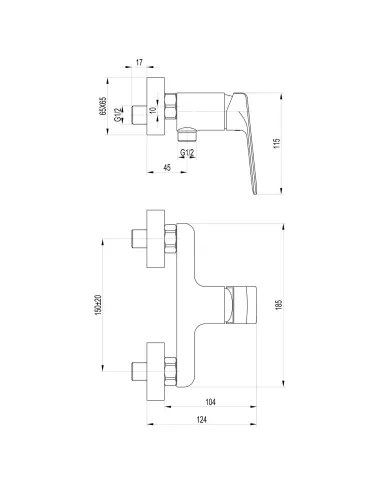 Смеситель для душа Topaz Odiss TO 18701-H52 с душевым набором - 6