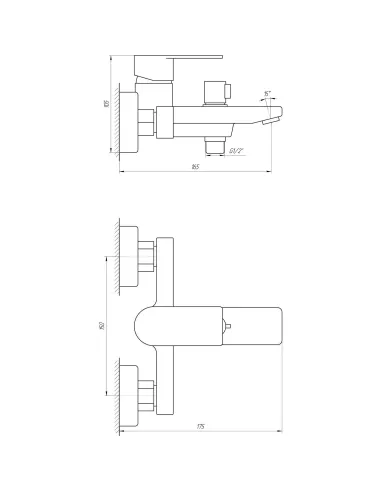 Смеситель для ванны Topaz Sardinia TS 08131-H19N c душевым комплектом - 5