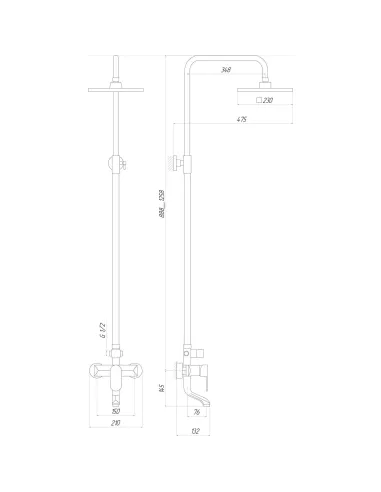 Душова система Globus Lux DS-006A (з гусаком) - 5