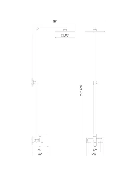 Душевая система из нержавеющей стали Globus Lux Sicilia VAN-SBQ-SH-02 с душевым набором - 5