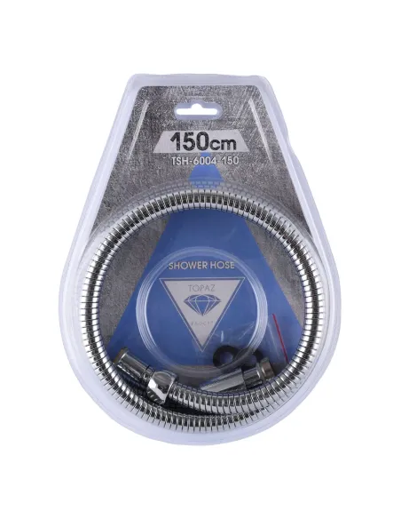 Шланг для душової лійки Topaz TSH-6004 150 см, нержавіюча сталь, хром - 1