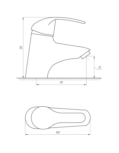 Смеситель для раковины в ванной Domino Accent DAC-401 монолит, гайка - 4