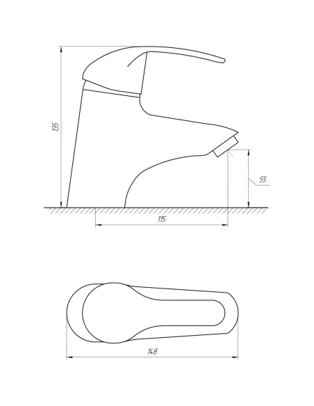 Смеситель для раковины в ванной Domino Accent DAC-401 монолит, гайка - 4