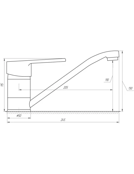 Смеситель для кухни Domino Blitz DBC-203 гайка - 2