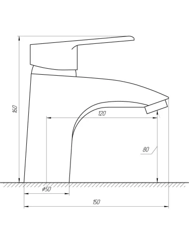 Смеситель для раковины в ванной Domino Blitz DBC-401 монолит, гайка - 4
