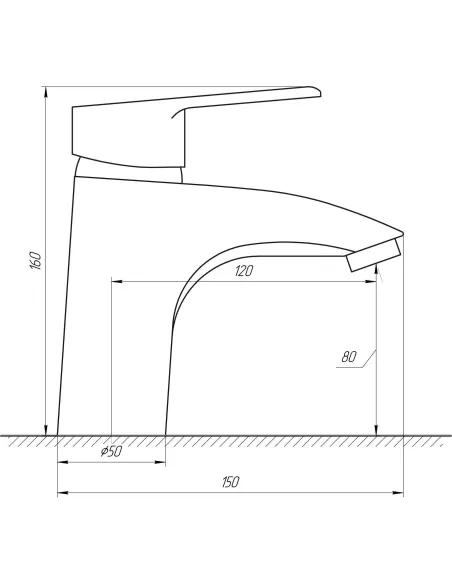 Смеситель для раковины в ванной Domino Blitz DBC-401 монолит, гайка - 4