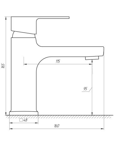Змішувач для умивальника Domino DMM-101 (моноліт, гайка) - 4