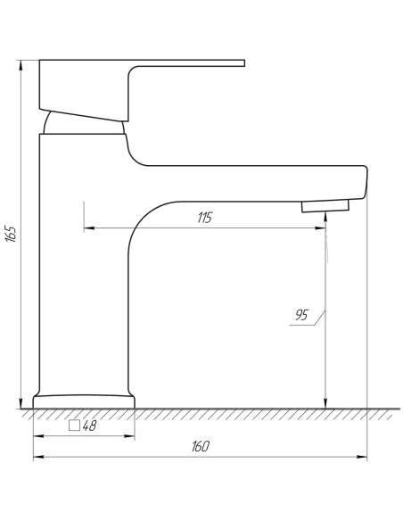 Змішувач для умивальника Domino DMM-101 (моноліт, гайка) - 4