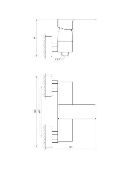 Смеситель для душа Domino DMM-105N с душевым набором - 5