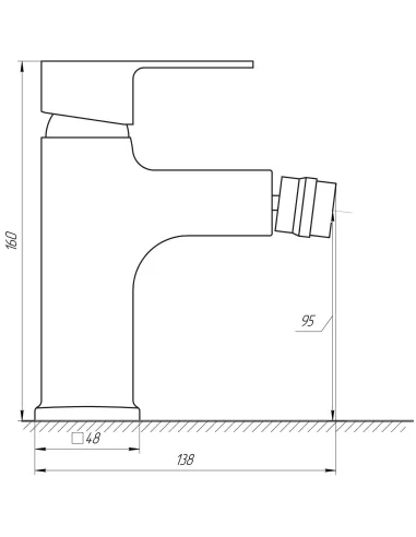 Змішувач для біде Domino DMM-106 (гайка) - 4