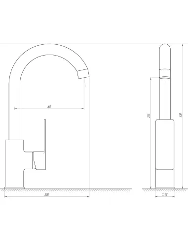 Смеситель для кухни Domino DMM-203L гайка - 4